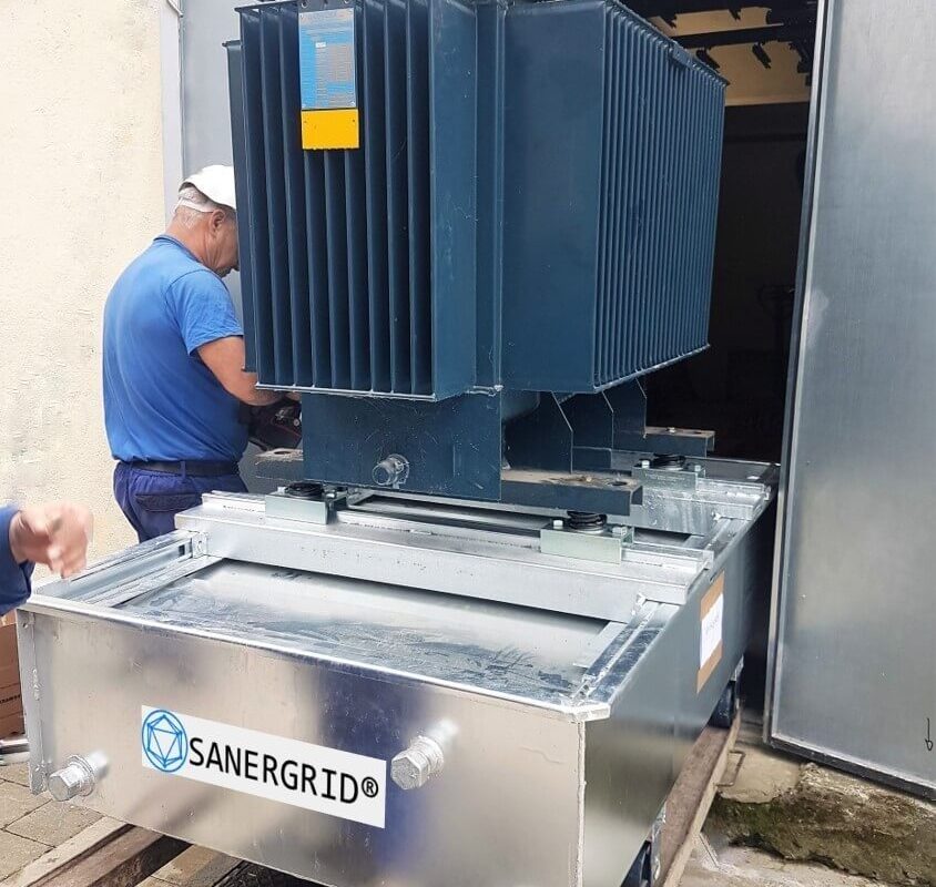 Bac de retention antifeu avec option roulage