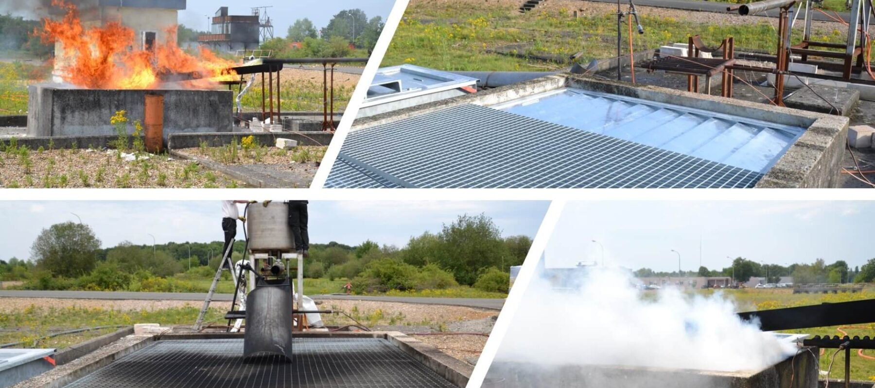 Test dextinction de la couverture coupe feu EXTICOV au CNPP selon norme ENEDIS