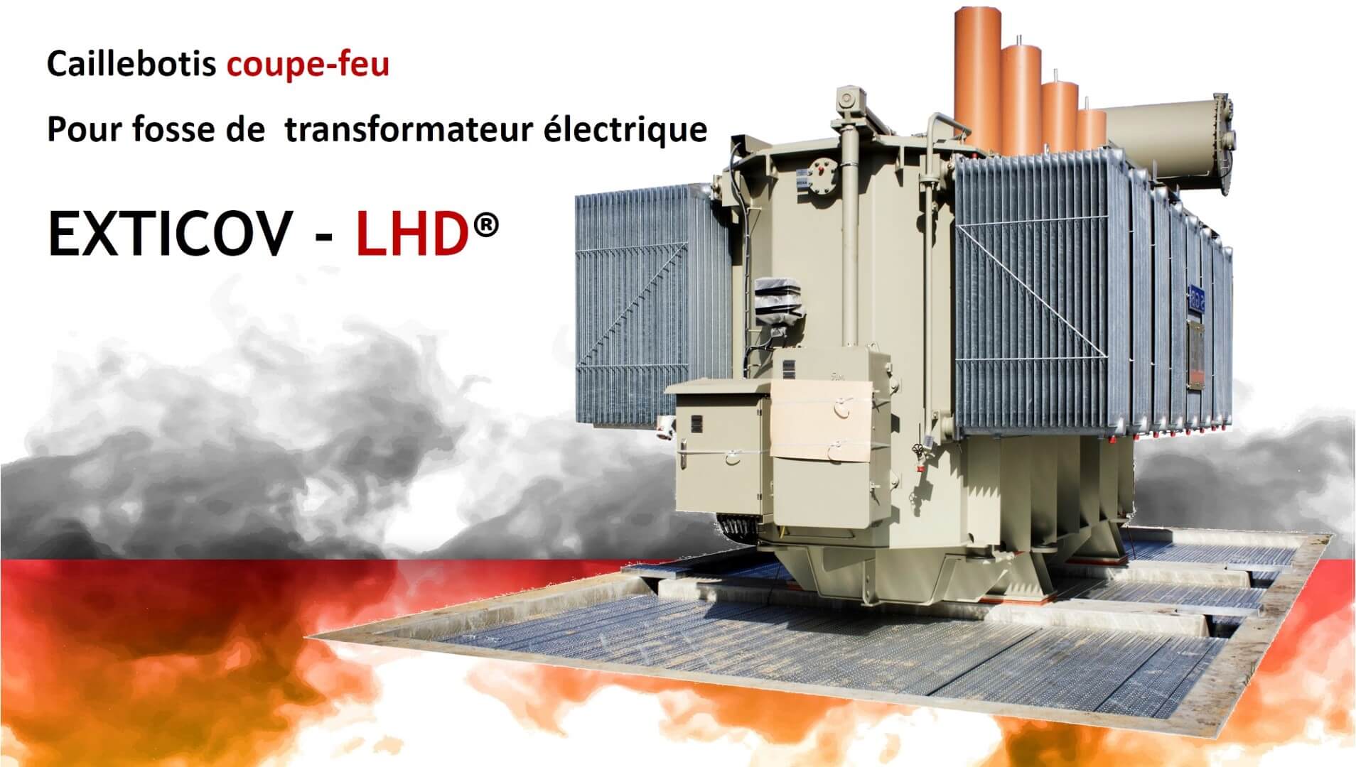 EXTICOV LHD caillebotis coupe feu pour fosse de transformateur electrique