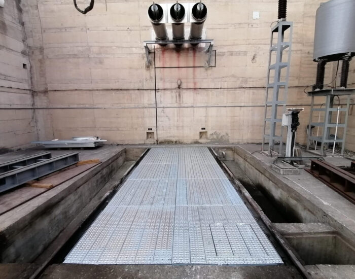 Installation dune couverture coupe feu LHD sur fosse a galets